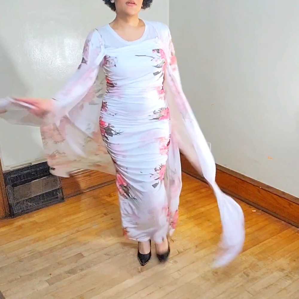 Floral White Maxi Dress